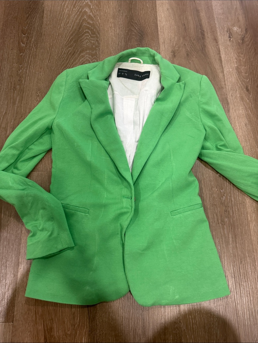 Zara Lime Green Single-Button Tailored Blazer